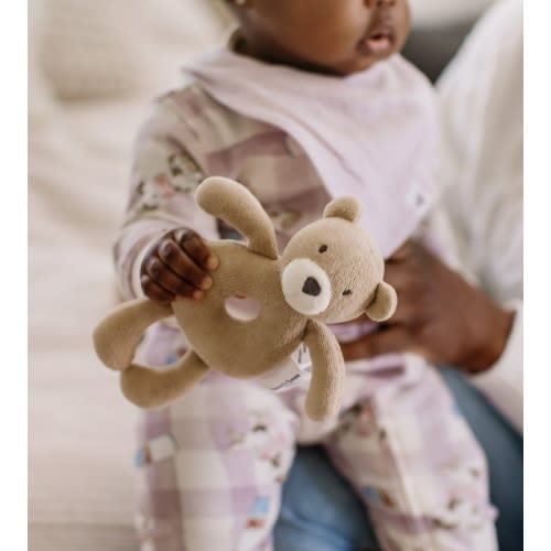 Organic Bear Plush Baby Rattle
