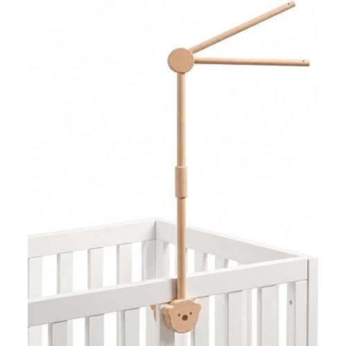 Baby Crib Mobile Arm,HBM 28-33inch Wooden Mobile Arm for Crib Mobile Hanger for Crib Baby Girl Nursery Decor