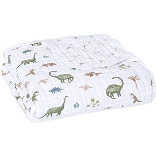 aden + anais Essentials Dream Blanket, Muslin Baby Blankets for Girls & Boys, Ideal Lightweight Newborn Nursery & Crib Blanket, Dino Jungle