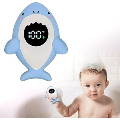Baby Bath Thermometer Safety, Fahrenheit Instant Read Water Thermometer with LED Display Temperature Warning, Baby Bath Floating Toy for Infant, Newborn