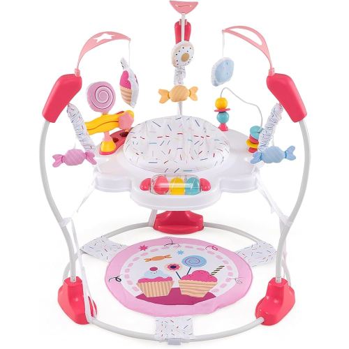 BABY JOY Baby Jumpers and Bouncers, Infant Activity Center with Music Lights Sounds, 360° Rotating Seat and 3 Adjustable Heights, Baby Play and Learning Center for 6-12 Months
