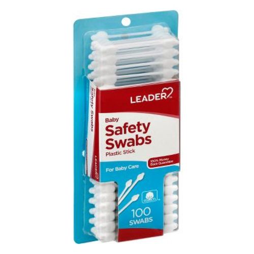 Leader Baby Plastic Stick Safety Swabs 100 ea