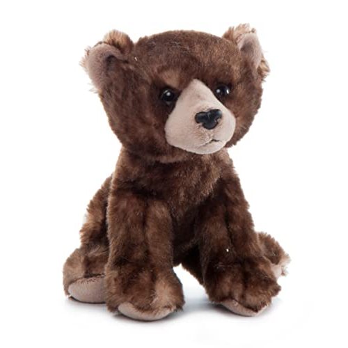 The Petting Zoo Brown Bear Stuffed Animal Plushie, Gifts for Kids, Wild Onez Babiez Zoo Animals, Brown Bear Plush Toy 6 inches