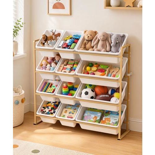 Homde Kids Toy Storage Organizer: 4-Tier Organized Shelf for Playroom