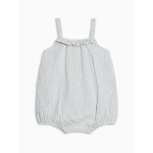 Rosalie Seersucker Ruffle Bubble Romper
