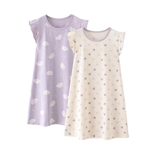 BANGSAUR Girls' Dress, Cotton Soft Sleepshirts,3-10 Years