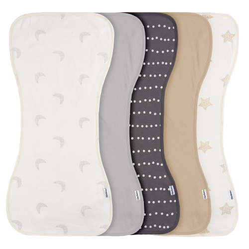 5-Pack Baby Neutral Tan Grey Burpcloth