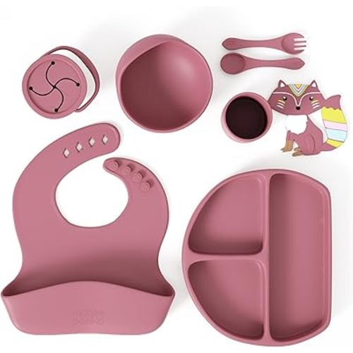 Feeding Essentials in Turkish Pink Color for Baby Girls with Led Weaning Suppliers (10 Piece Set)