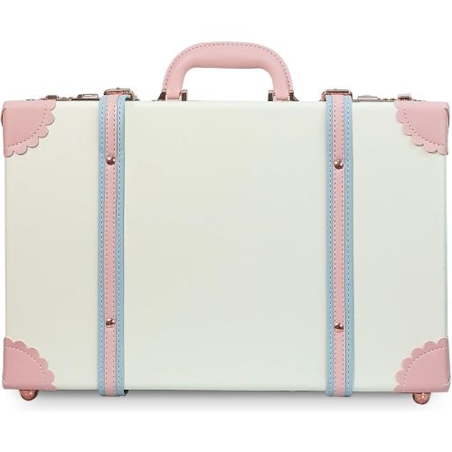 Unitravel Baby Keepsake Case, Handmade Memory Storage Box, Newborn Keepsake Box, Vintage Suitcase for Baby Shower, Baptism, Naming Ceremony or Birthday