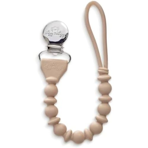 Itzy Ritzy Silicone Pacifier Clip, Binky Clip Holder for Babies (Toast)