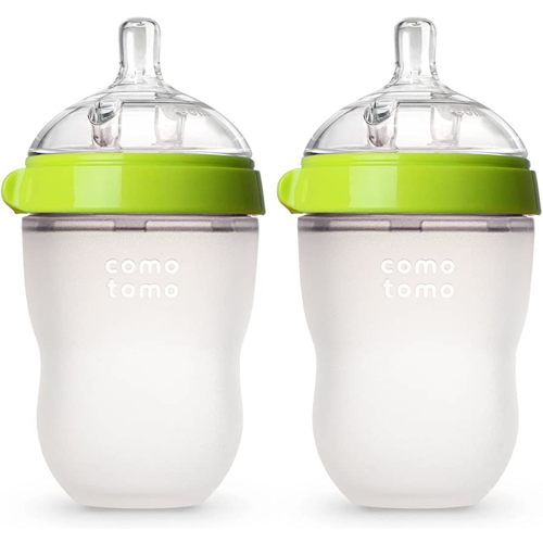 Comotomo Baby Bottle Double Pack, Green, 8oz