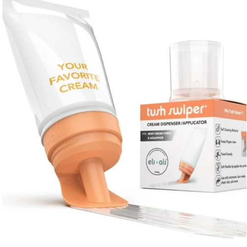 Eli & Ali Tush Swiper - Diaper Rash Cream & Butt Paste Applicator - Universal Fit for Most Diaper Creams | Mess-Free & Hygienic Alternative to Cream Spatula - Carry Less Baby Gear - Blue, 1 Pack