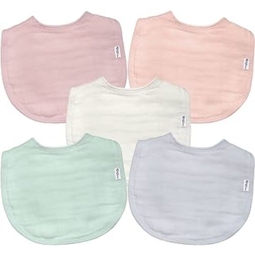 green sprouts Absorbent Organic Cotton Muslin Bibs, 0-12mo Hypoallergenic, STANDARD 100 by OEKO-TEX Certified, Tested for Hormones