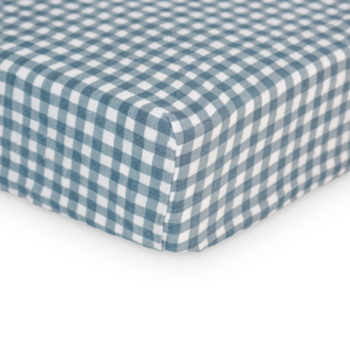 Buy Lulujo Crib Sheet Navy Gingham at Well.ca | Free Shipping $35+ in Canada