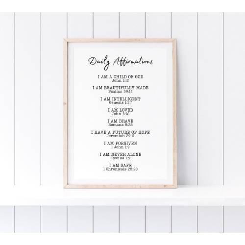 Christian affirmations wall art,Christian gifts,Bible verse affirmations,Modern christian art,Biblical wall art,Daily affirmations
