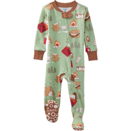 Cruz One-Piece Organic Cotton Footie Pajamas, 12M