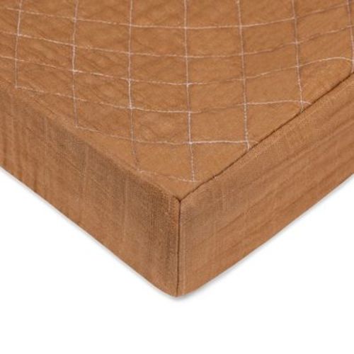 Babyletto Quilted Changing Pad Cover in GOTS Certified Organic Muslin Cotton - Burnt Sienna
