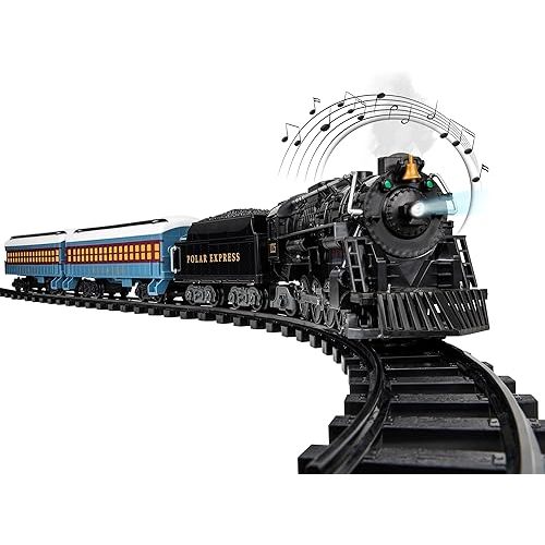 Lionel Battery-Operated The Polar Express Toy Train Set with Bluetooth, Locomotive, Train Cars, & Track with Authentic Train Sounds, Lights, & Water Vapor Smoke Effects for Kids 4+