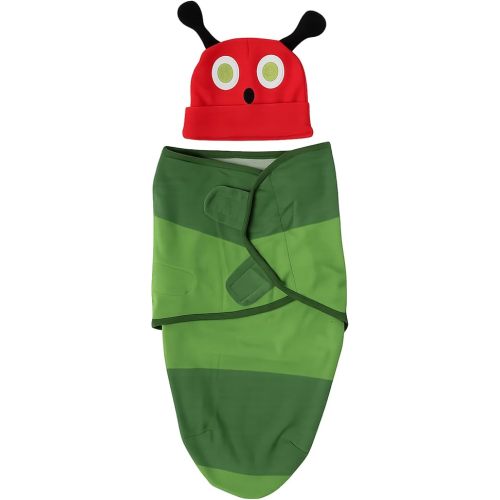 Cuddle Club Baby Cotton Swaddles for Newborns, 0-3 & 3-6 Months | Adjustable Swaddle Blanket Wrap with Hat, Baby Essentials, Tortilla Burrito, Ladybug, Caterpillar, Football, & More