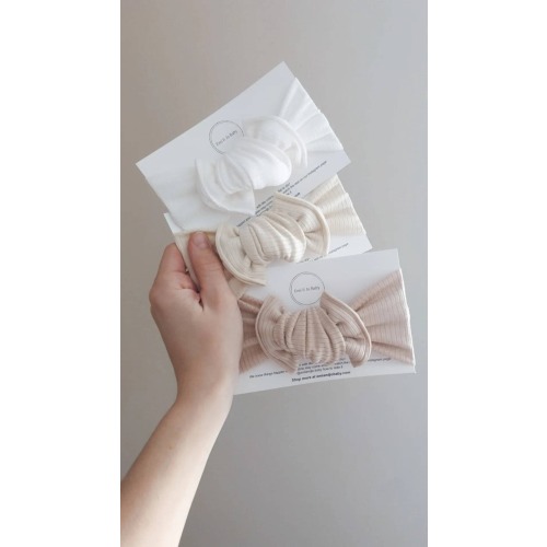 SET OF 3 Baby Headbands, Earth Tone Bows, Girls Hair Bows, Baby Bows, Turban Headband, Knot Bow, Knit Headband, Neutral Top Knot Bow