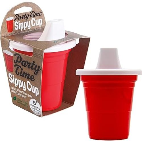 Party Time Baby Sippy Cup - Adorably Cute Learner Sippy Cup for Babies, Toddlers and Kids - 6+ Months Old - Holds 7 Ounces - BPA-Free - Food-Safe - Spill Proof - Easy to Clean