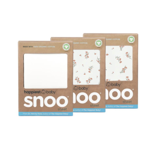 100% Organic Cotton Baby Bassinet Sheets for SNOO COLOR: IVORY WILDFLOWERS - IVORY WILDFLOWERS - IVORY