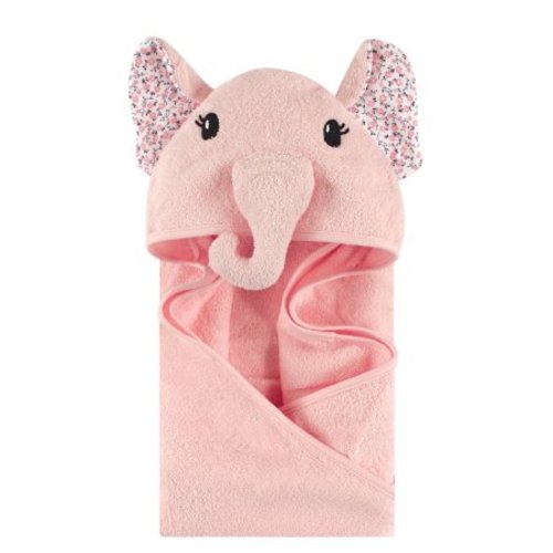 Little Treasure Animal Face Woven Terry Hooded Towel - Floral Elephant
