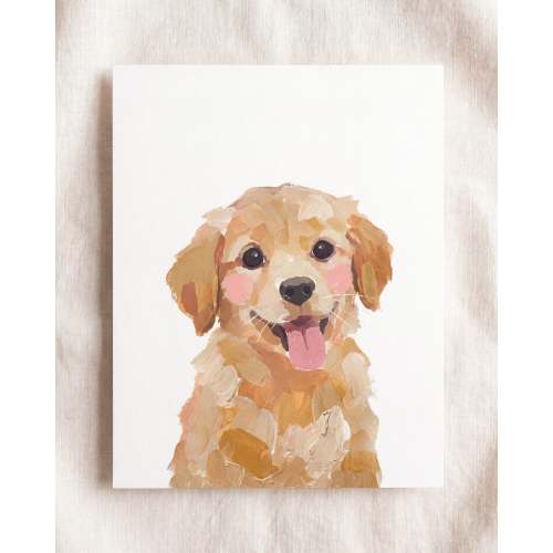 Little Painted Dog-Golden-Retriever - Classic · 11x14 · Fine Art Print (Unframed) - The Crown Prints