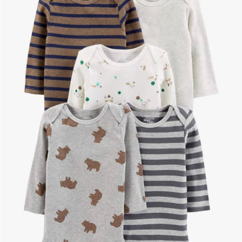 Simple Joys by Carter's Baby-Boys Long-Sleeve Bodysuit Pack of 5Bodysuit