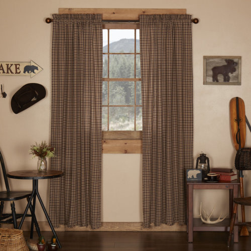August Grove® Beattie 100% Cotton Plaid Room Darkening Rod pocket Curtain Panels & Reviews | Wayfair