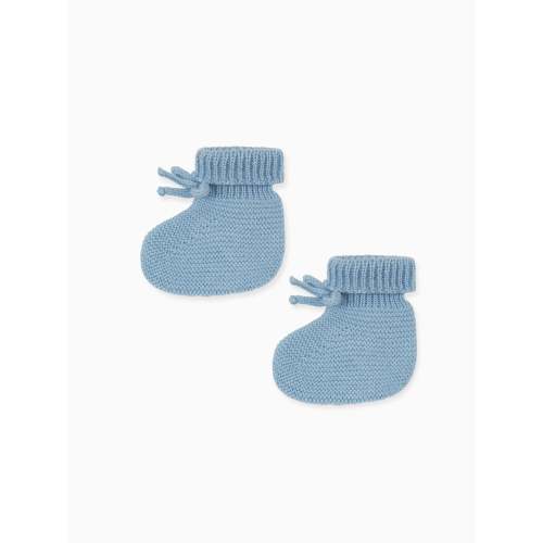 Blue Rimevera Merino Baby Booties