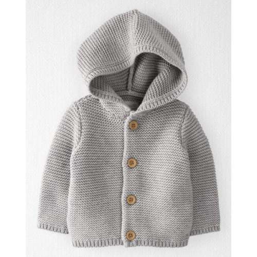 (3-6 mo) Baby Organic Cotton Signature Stitch Cardigan - Grey - Little Planet | Carter's