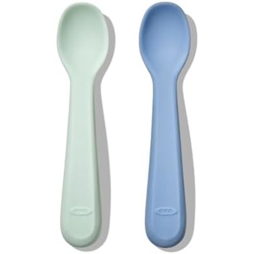 OXO Tot Silicone Spoons 2 Pk Opal and Dusk