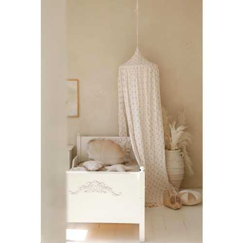 Retro style canopy for girls room "Boho Flowers", floral room and unique baby canopy, birthday gift for newborn, eco baby nursery decoration