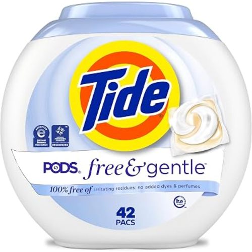 Tide, Pods Free and Gentle Laundry Detergent Soap Pacs, Tide Pods Laundry Detergent, 42 Count