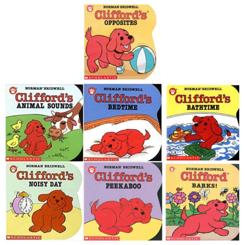 Clifford the Small Red Puppy Board Book Set : Clifford's Bathtime, Clifford Barks, Clifford's Opposites, Bedtime, Peekaboo, Animal Sounds by