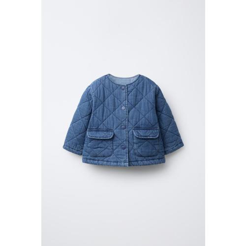 PADDED DENIM JACKET - Blue | ZARA United States