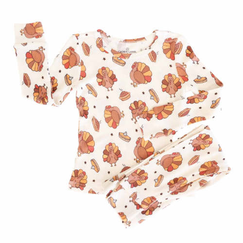 Turkey Treats Bamboo Waffle Two Piece Pajama Set - 4T