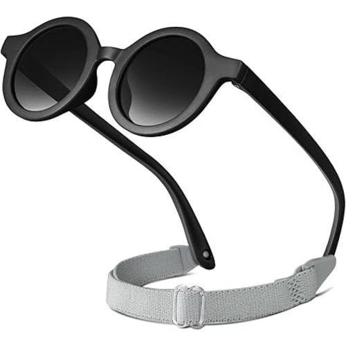 RIVBOS Baby Wrap Polarized UV400 Sunglasses - Soft Frame with Secure Strap for Infant and Newborn (0-24 Months) RBK069