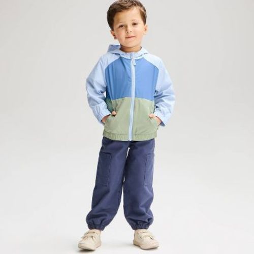 Baby Boys' Colorblock Windbreaker - Cat & Jack™ Blue/Green 12M
