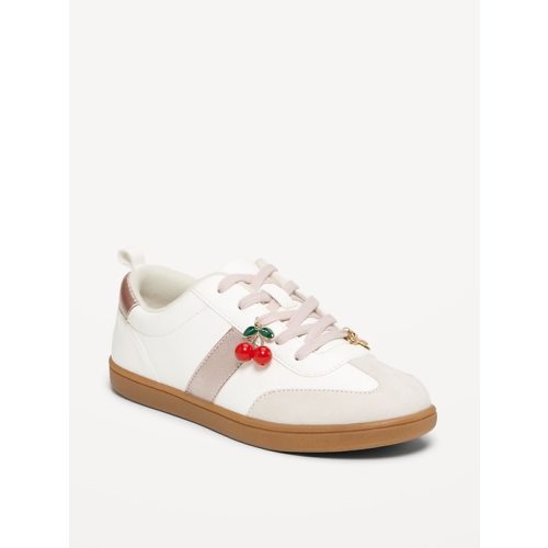 Faux-Suede Lace-Up Charm Sneakers for Girls