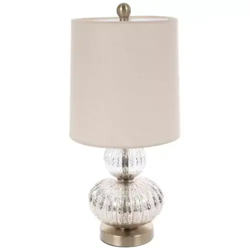 Ribbed Orbs Mercury Glass Lamp