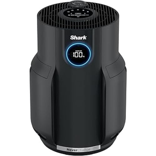 Shark Air Purifier for Home, NeverChange, for Large Room, HEPA-Exceeding Filter, Captures Pollutants, Pet Dander, Dust, Odor, Smoke, and More, Odor Neutralizer, HP152, Charcoal