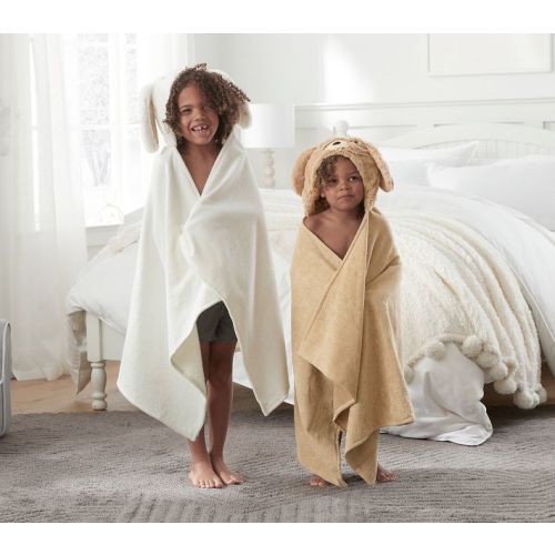 Faux Fur Critter Kid Hooded Towels