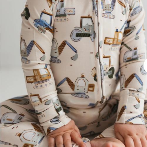 Little Excavator Zipper Romper – In My Jammers
