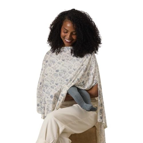 Solly Baby Nursing Cover, Ultra-Breathable, Lightweight Breastfeeding Cover-Up, Buttery-Soft Fabric, Universal Fit, Postpartum Essentials, Newborn Must Haves, Bleu Toile