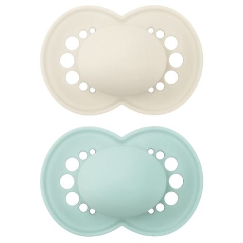 MAM Original Matte Pacifier (1 Sterilizing Pacifier Case), Pacifiers 6 Plus Months, Unisex Baby Pacifier, Best Pacifiers for Breastfed Babies, Sterilizing Storage Case, 6-16 Months (Pack of 2) - Unisex 1 - 2 Count (Pack of 1)