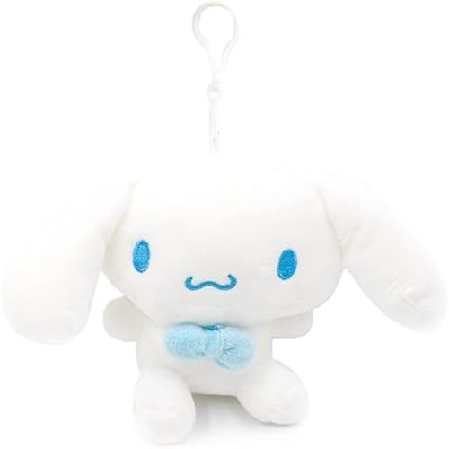Hello Kitty Friends Character Plush Bag Clip Keychain Backpack Hanger 1PC (My Melody / Kuromi / Cinnamoroll / Pompompurin) (Cinnamoroll), One Size
