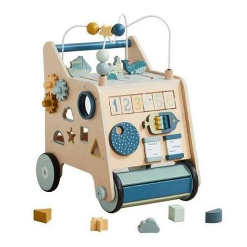 Wonder & Wise Wooden Busy Baby Activity Push Walker Toy
