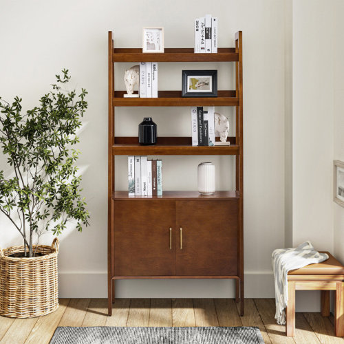 Wade Logan® Angelith 36"W Ladder Storage Shelf Bookcase with Solid Wood Legs & Reviews | Wayfair